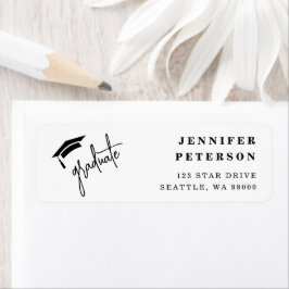 Afstuderen afstudeerkapscript Retouradres Etiket