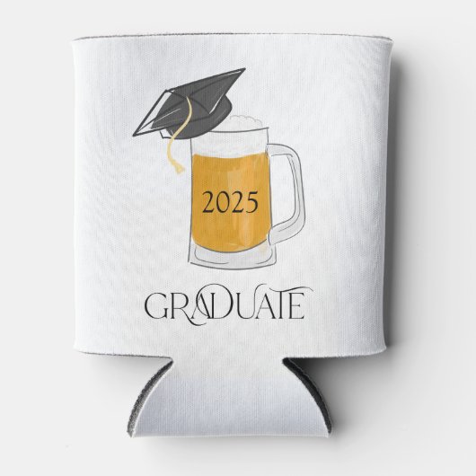 Afstuderen Afstuderen Afstudeerder Pet Bier Jaar K Blikjeskoeler (Voorkant)