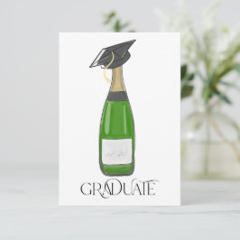 Afstuderen Afstuderen Afstudeerder Pet Champagne Bedankkaart