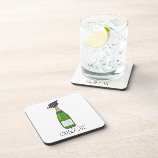 Afstuderen Afstuderen Afstudeerder Pet Champagne Bier Onderzetter (Rechterzijde)