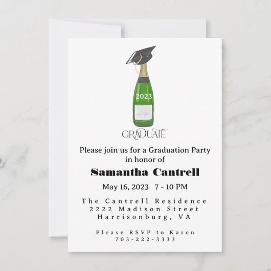 Afstuderen Afstuderen Afstudeerder Pet Champagne C Kaart (Voorkant)