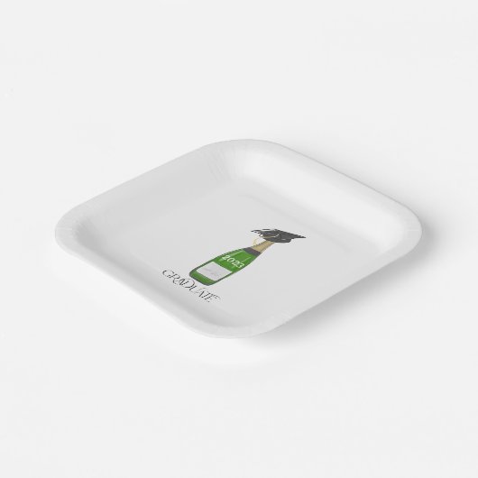 Afstuderen Afstuderen Afstudeerder Pet Champagne C Papieren Bordje (Gebogen)