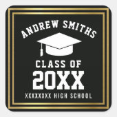 Afstuderen / Afstuderen B&W Vierkante Sticker (Voorkant)