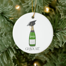 Afstuderen Afstuderen Cap Champagne Custom Christm Keramisch Ornament