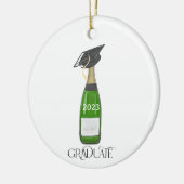 Afstuderen Afstuderen Cap Champagne Custom Christm Keramisch Ornament (Links)