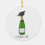 Afstuderen Afstuderen Cap Champagne Custom Christm Keramisch Ornament (Achterkant)