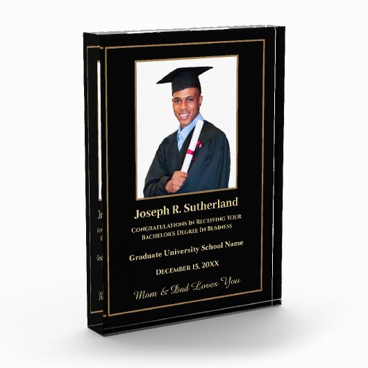 Afstuderen Afstuderen College Gold Modern - Aangep Fotoblokken (Links)