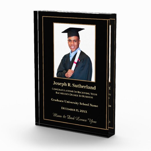 Afstuderen Afstuderen College Gold Modern - Aangep Fotoblokken (Rechts)