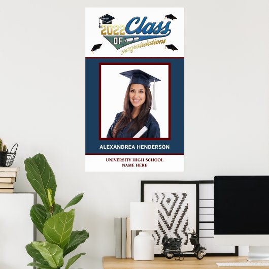 Afstuderen Afstuderen de Klasse de Gefeliciteerd F Poster (Thuiskantoor)