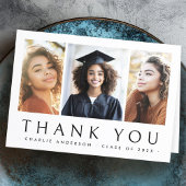 Afstuderen afstuderen Elegant 3 foto Dank u kaart