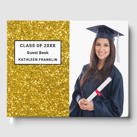 Afstuderen Afstuderen Glitter van de Klasse Person Gastenboek (Voorkant)