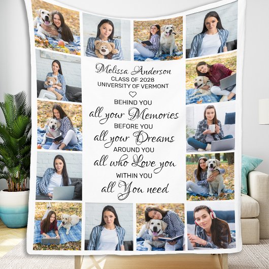 Afstuderen Afstuderen Inspirerend 14 Fotocollage Fleece Deken
