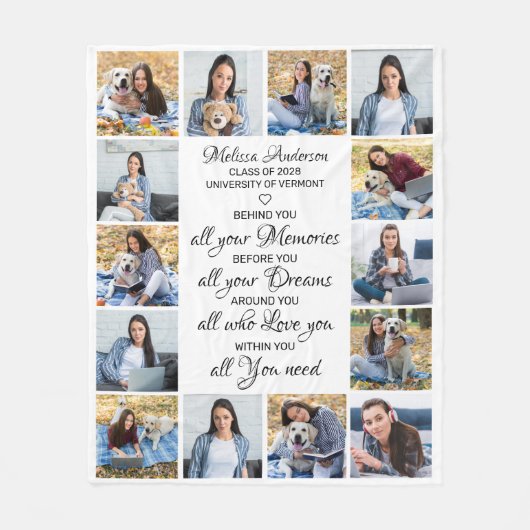 Afstuderen Afstuderen Inspirerend 14 Fotocollage Fleece Deken (Voorkant)