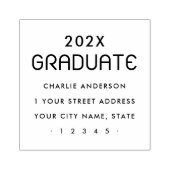 Afstuderen afstuderen jaar retouradres rubberstempel (Afrduk)