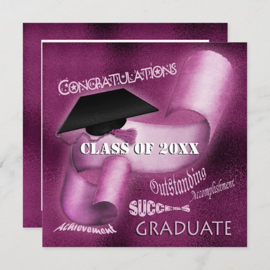 Afstuderen afstuderen klasse elegant kaart (Voorkant / Achterkant)