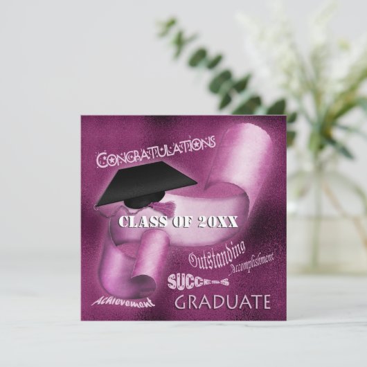 Afstuderen afstuderen klasse elegant kaart (Staand voorkant)