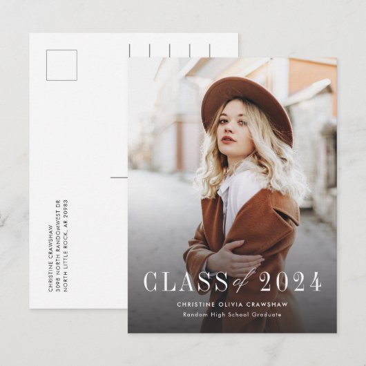 Afstuderen Afstuderen met handschrift Aankondigingskaart (Voorkant / Achterkant)