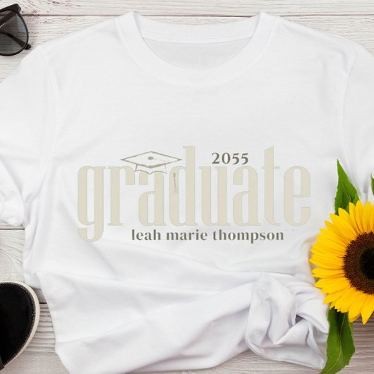 Afstuderen Afstuderen minimalistische typografie T-shirt