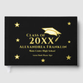 Afstuderen Afstuderen Modern Goud Personaliseren Gastenboek (Voorkant)