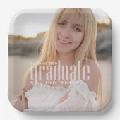 Afstuderen Afstuderen Moderne Foto Elegant Party Papieren Bordje (Voorkant)
