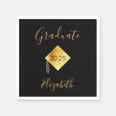 Afstuderen afstuderen pet met zwarte gouden  uit 2 servet (Voorkant)