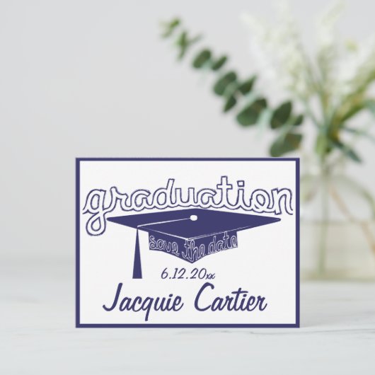 Afstuderen Afstuderen Save the Date Kaart (Staand voorkant)