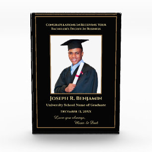 Afstuderen Afstuderen School College Gold Custom Fotoblokken