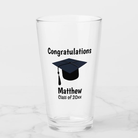Afstuderen Afstuderen School Gefeliciteerd Glas (Voorkant)