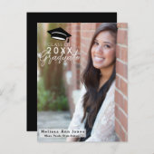 Afstuderen Afstuderen School Modern Photo Afbeeldi Uitnodiging Briefkaart (Voorkant / Achterkant)
