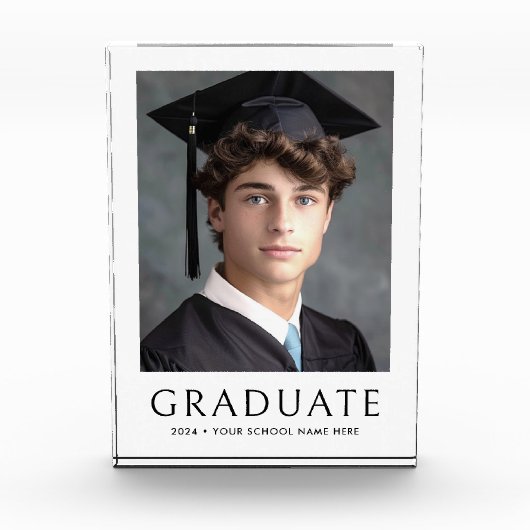 Afstuderen afstuderen schooljaar wit fotoblokken (Voorkant)