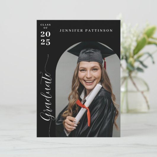 Afstuderen Afstuderen Stijlvol Aankondiging (Staand voorkant)