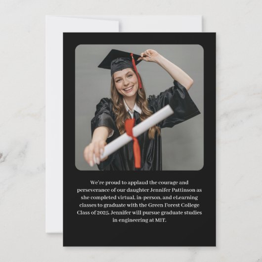 Afstuderen Afstuderen Stijlvol Aankondiging (Achterkant)