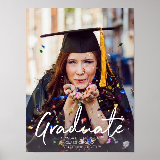 Afstuderen Afstuderen Typografie Foto Poster (Voorkant)