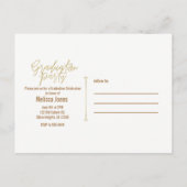 Afstuderen Afstuderen Wit & Goud Moderne Foto Aankondigingskaart (Achterkant)