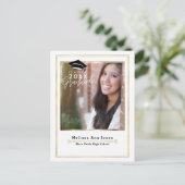 Afstuderen Afstuderen Wit & Goud Moderne Foto Aankondigingskaart (Staand voorkant)