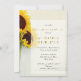 Afstuderen Afstuderen Zonnebloem Uitnodiging
