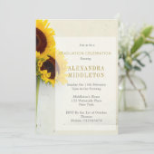 Afstuderen Afstuderen Zonnebloem Uitnodiging (Staand voorkant)