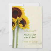 Afstuderen Afstuderen Zonnebloem Uitnodiging (Achterkant)