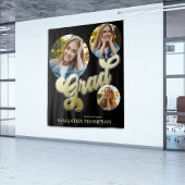 Afstuderen Afstuderen Zwart en Goud Fotofeestje Wandkleed