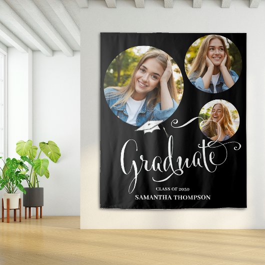 Afstuderen Afstuderen Zwart-wit Fotofeestje Wandkleed