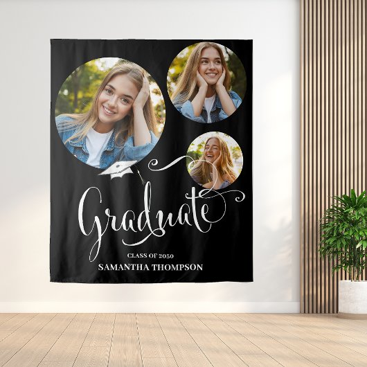 Afstuderen Afstuderen Zwart-wit Fotofeestje Wandkleed