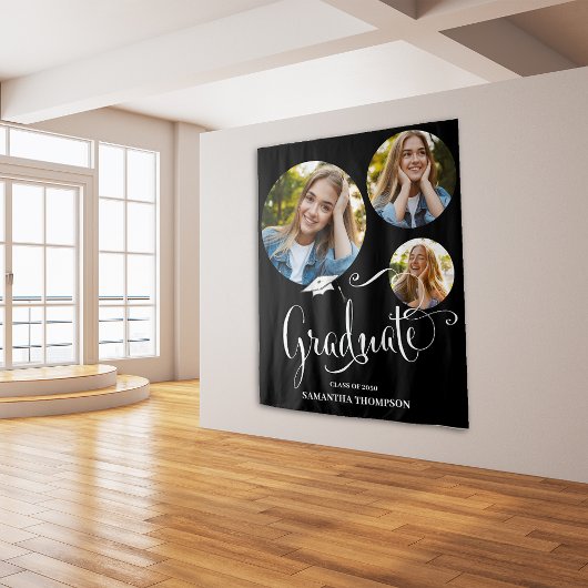 Afstuderen Afstuderen Zwart-wit Fotofeestje Wandkleed