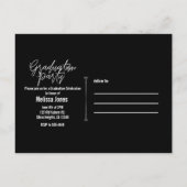 Afstuderen Afstuderen Zwart Wit Moderne foto Uitnodiging Briefkaart (Achterkant)