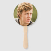 Afstuderen afstuderen zwarte gouden confetti foto  handwaaier (Achterkant)