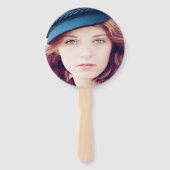 Afstuderen afstuderen zwarte gouden paarse foto handwaaier (Achterkant)