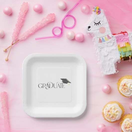 Afstuderen afstuivingskap papieren bordje (Feest)