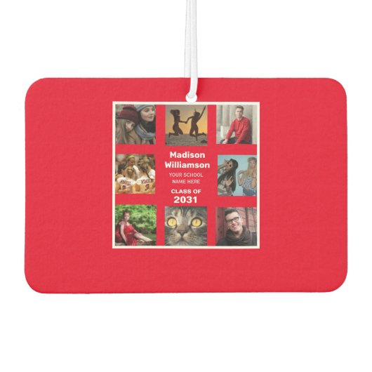 Afstuderen Air, vers 8 Photo Collage Class of Year Luchtverfrisser (Voorkant)