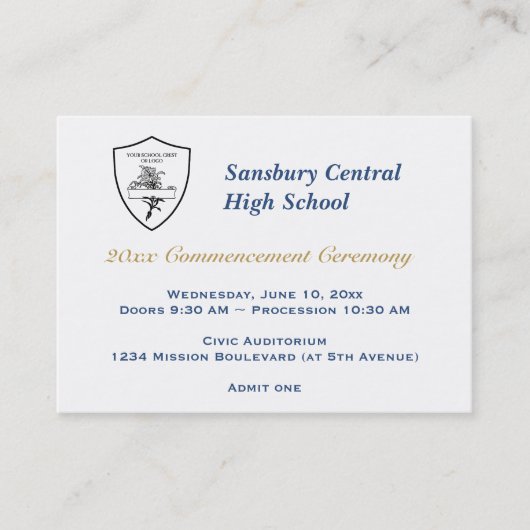 Afstuderen Algemene toegang Custom Event Ticket (Voorkant)