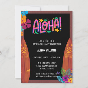 Afstuderen Aloha Uitnodigingen