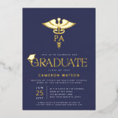 Afstuderen als Physician Assistant PA School Gradu Folie Uitnodiging (Voorkant)